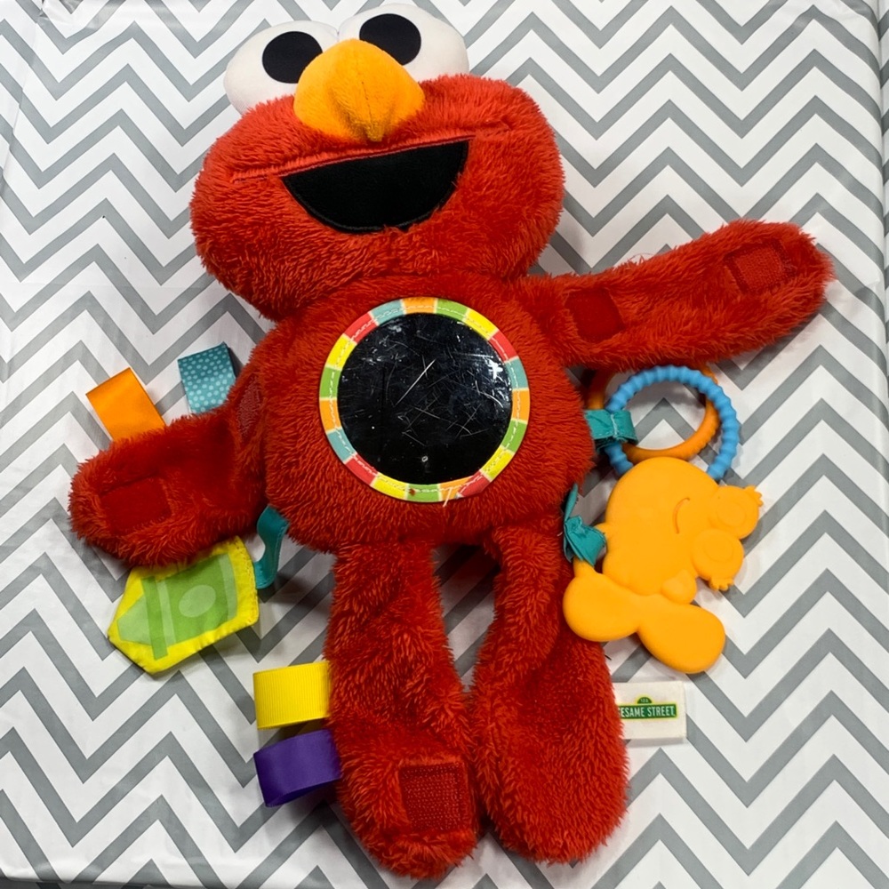🟣2/$25 Bright Starts Plush Elmo Baby Sensory Toy